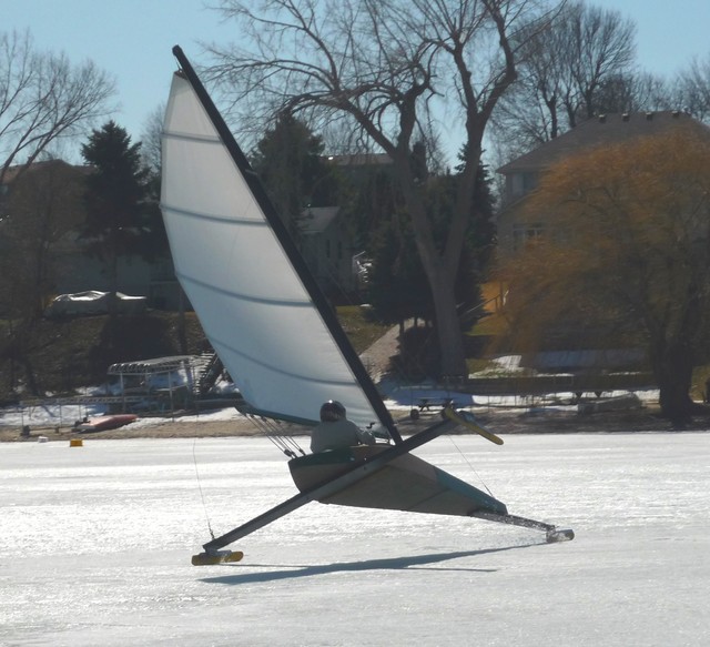 Hiking the plank on Prior Lake March 18, 2009